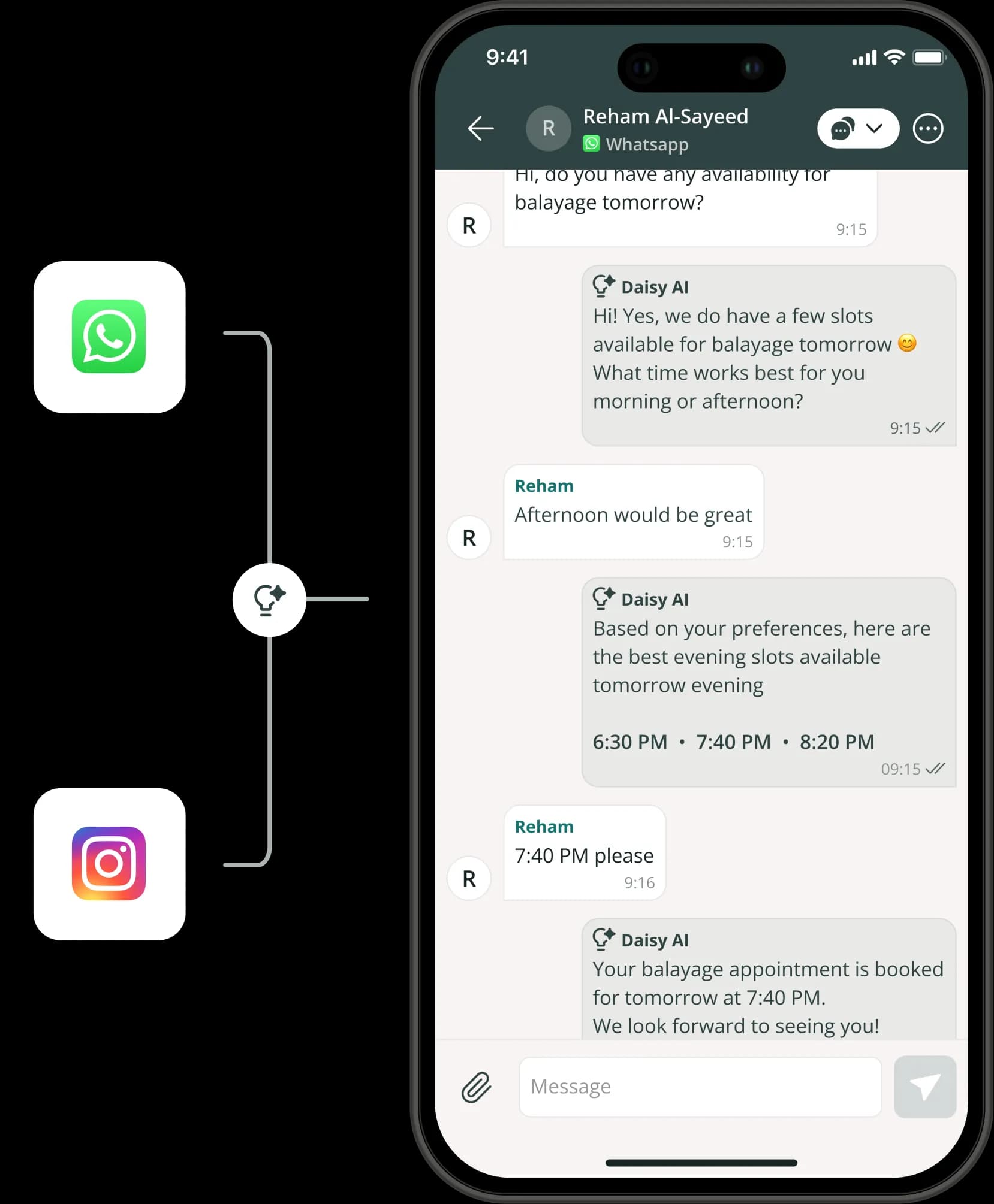 Feature demonstration on mobile device