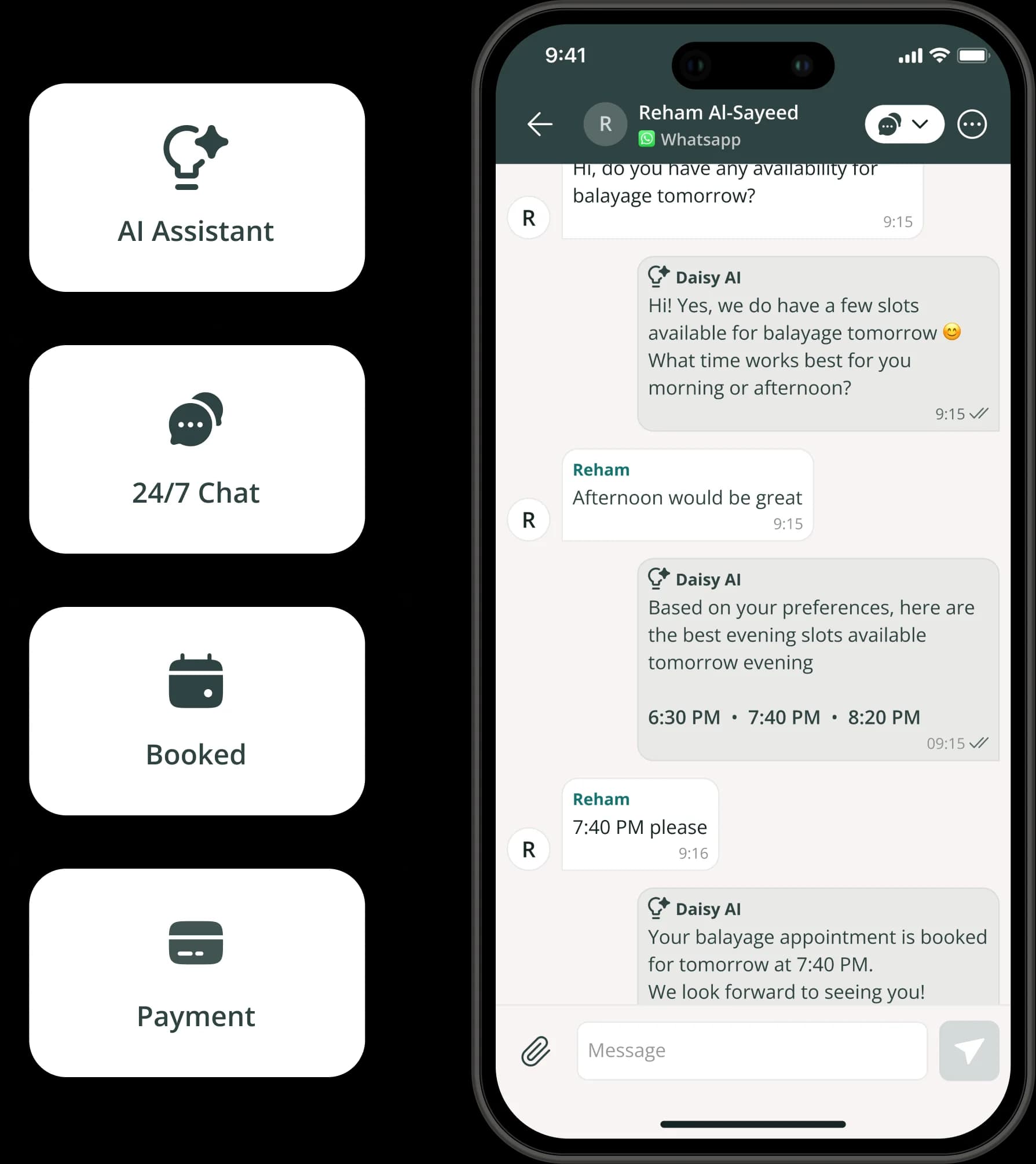 Feature demonstration on mobile device