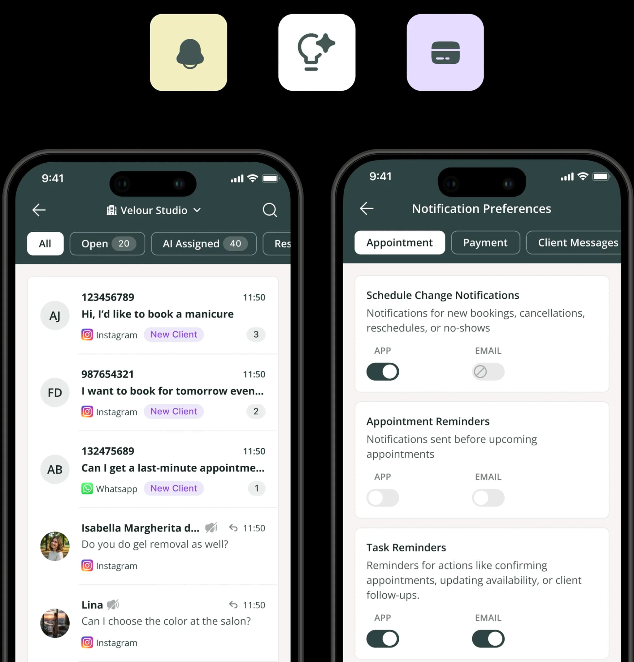 Feature demonstration on mobile device